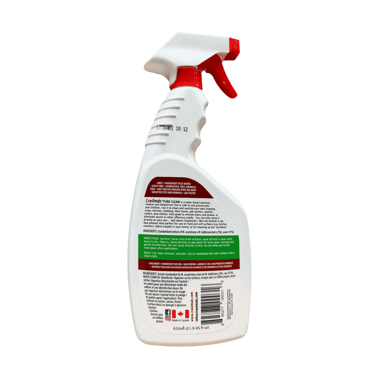 Cranimals 100% Natural Cleaner, Deodorizer and Sanitizer - 650 ml