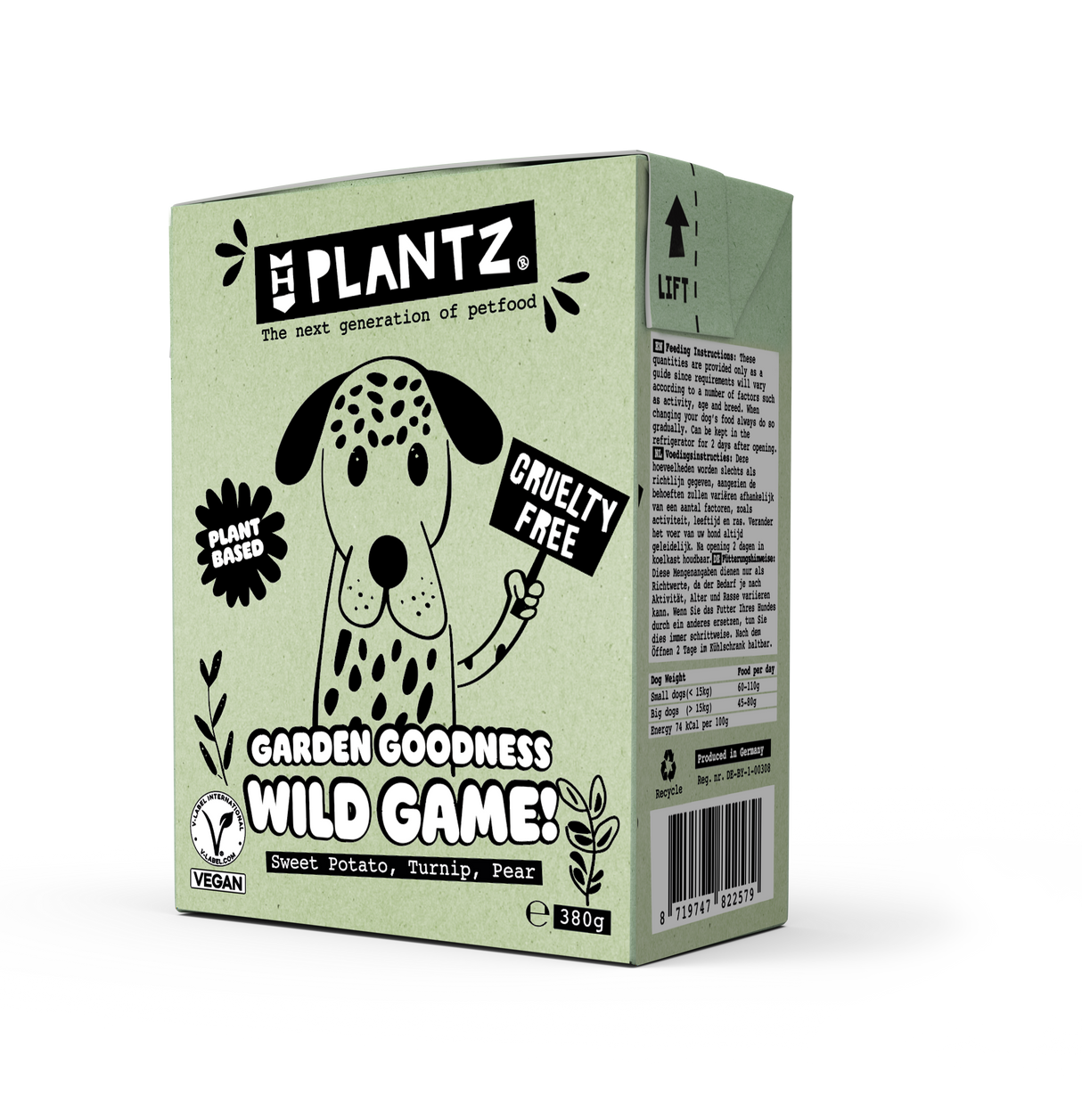 Plantz Wild Game Vegan Moist Food - 380 g