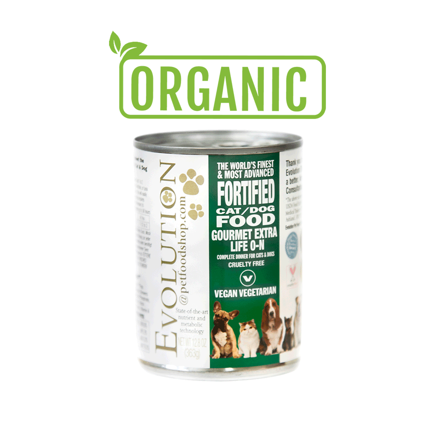 Gourmet Extra Life (Green) CAT & DOG Moist Food - 369 g / 12 cans - with Organic Ingredients