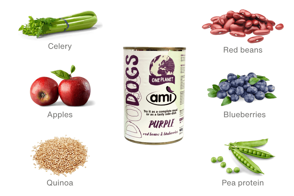 Ami Purple - Red Beans & Blueberries - Moist Food for Dogs