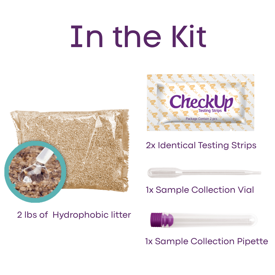CheckUp Kit for Cats - Health Monitoring Kit with pH Test Strips and Non-Absorbing Litter