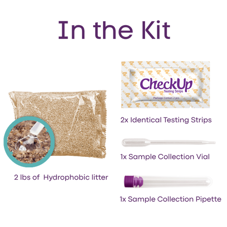CheckUp Kit for Cats - Health Monitoring Kit with pH Test Strips and Non-Absorbing Litter