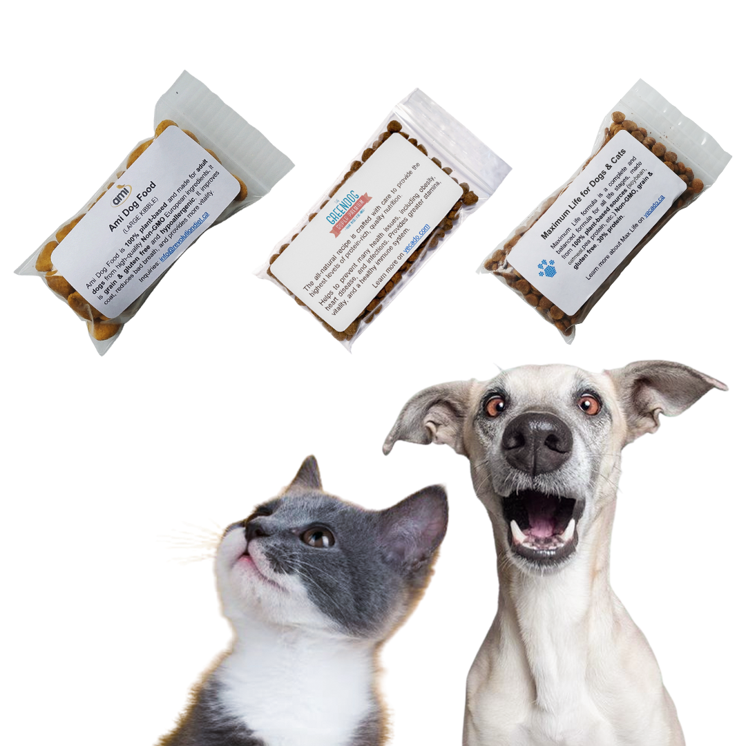 Assorted sample pack - natural vegan dog and cat food samples in Canada