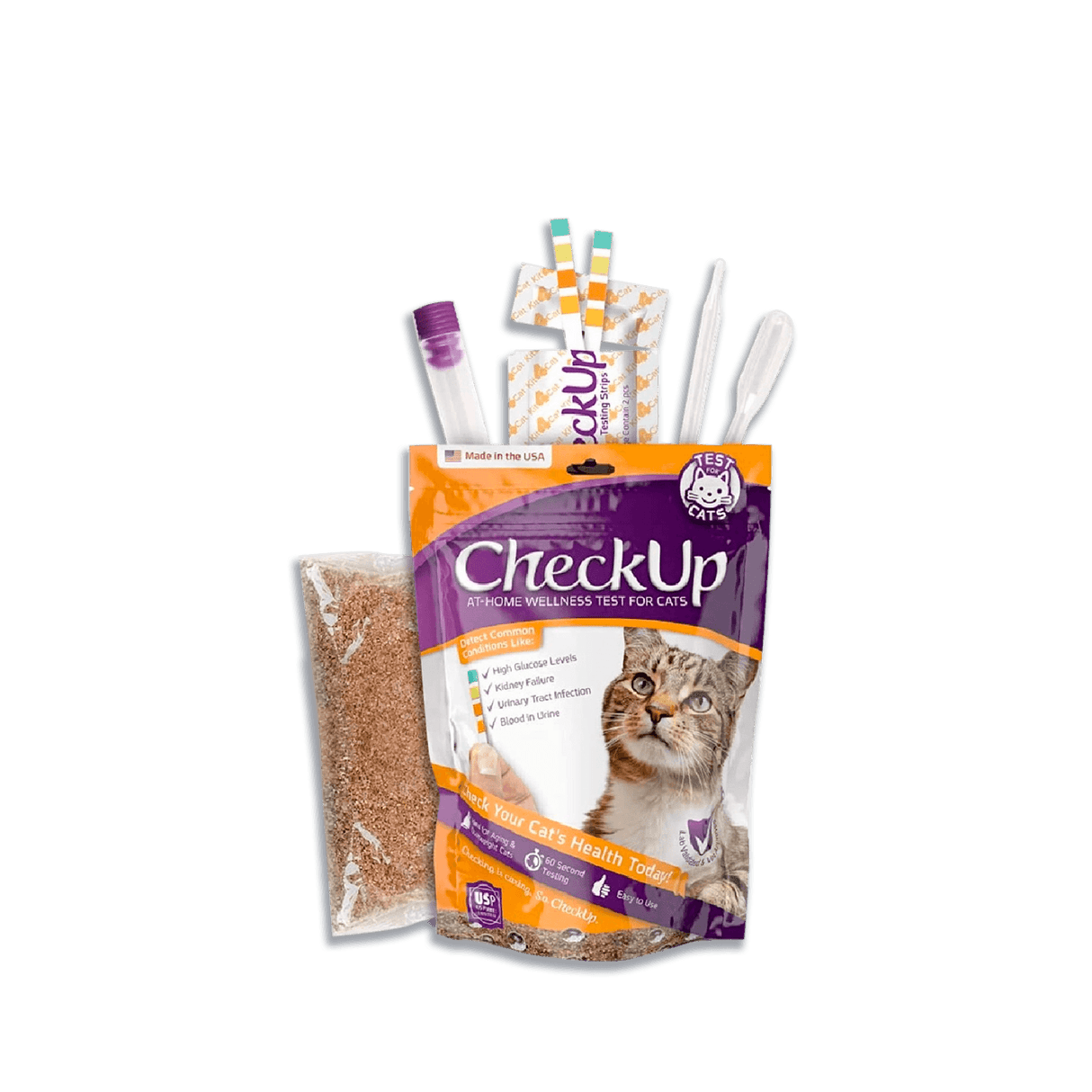 CheckUp Kit for Cats - Health Monitoring Kit with pH Test Strips and Non-Absorbing Litter