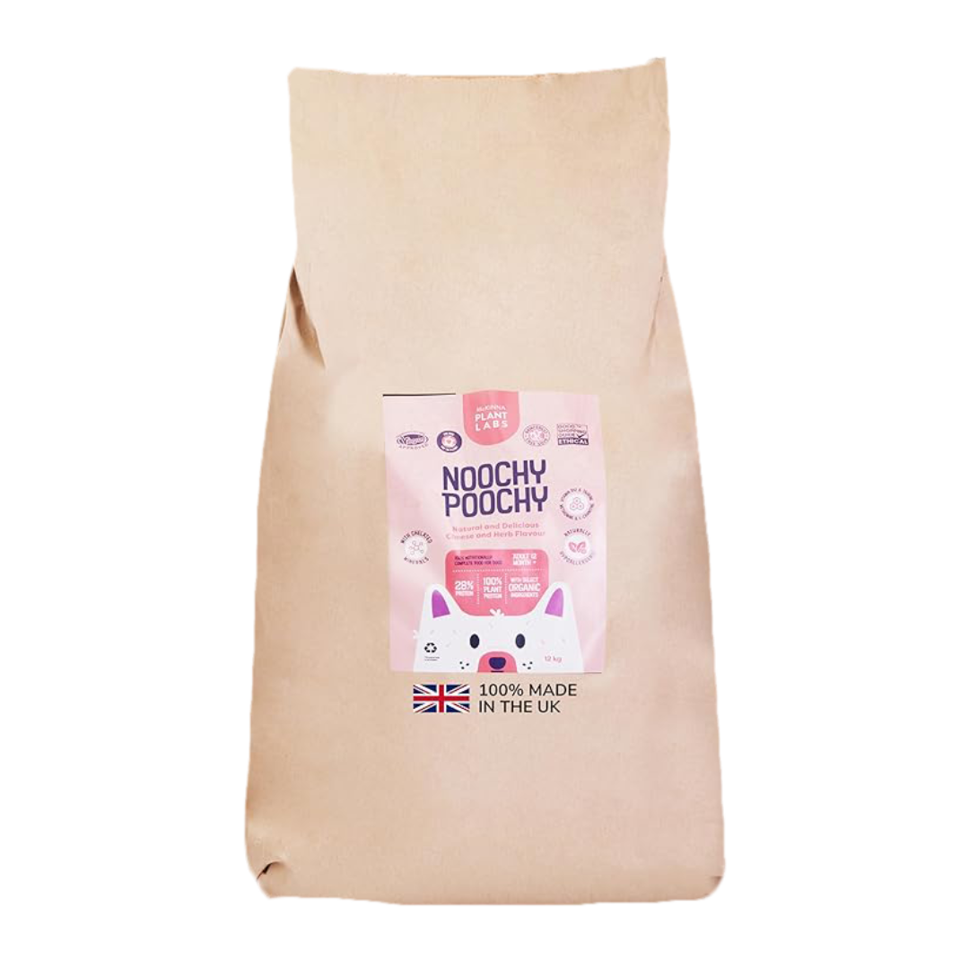 Noochy Poochy 12kg - natural plant-based food for adult dogs with cheese and herb flavor in Canada