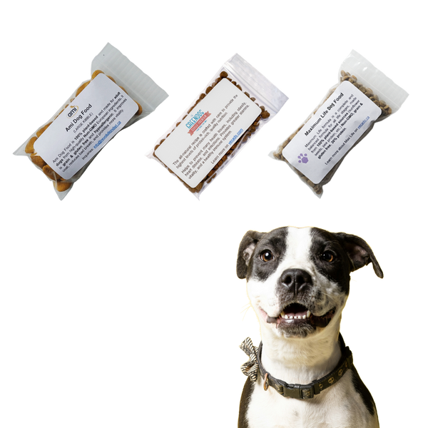 3 types of vegan plant-based food for dogs in Trio Sample Pack