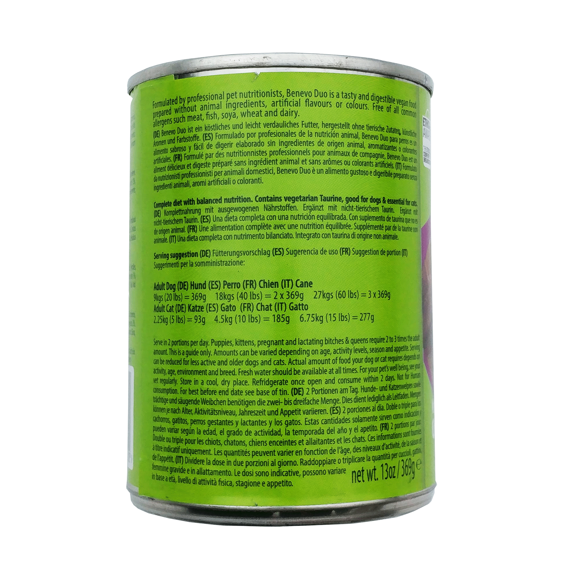 Benevo Duo - Complete Food for Cats and Dogs - Case of 12 cans